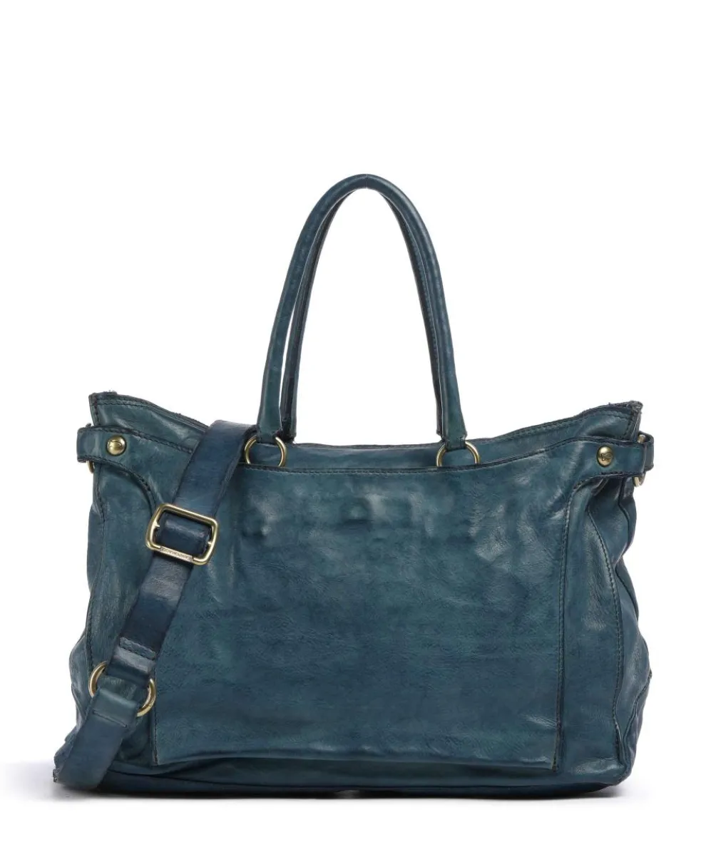 Handbag cow leather dark blue