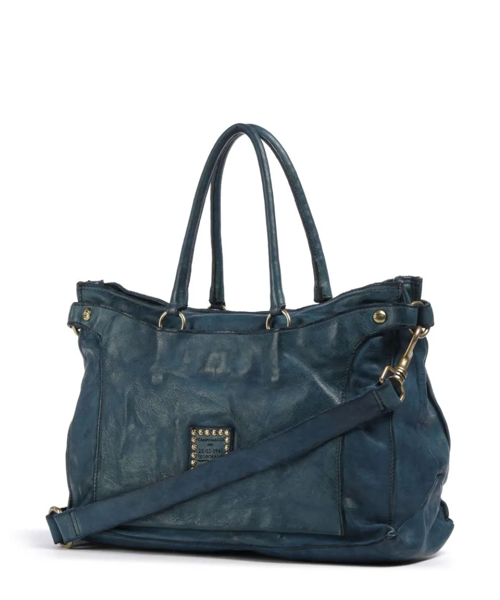 Handbag cow leather dark blue
