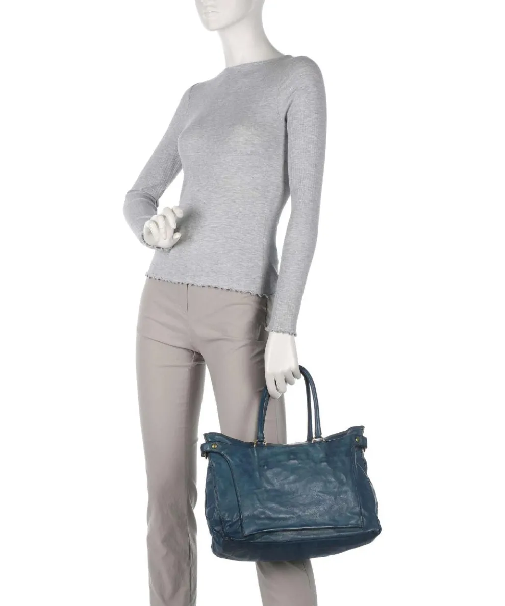 Handbag cow leather dark blue