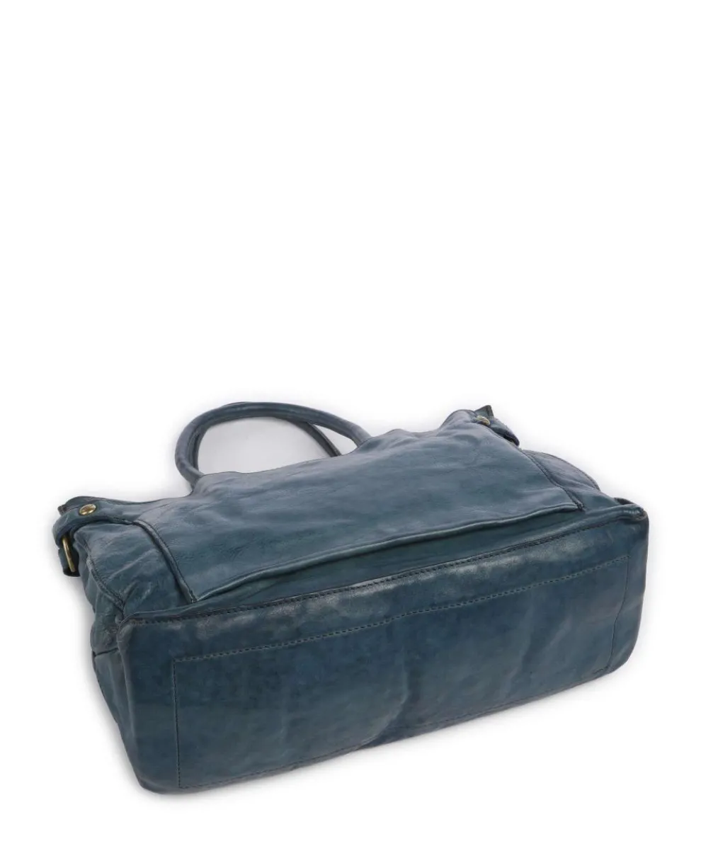 Handbag cow leather dark blue