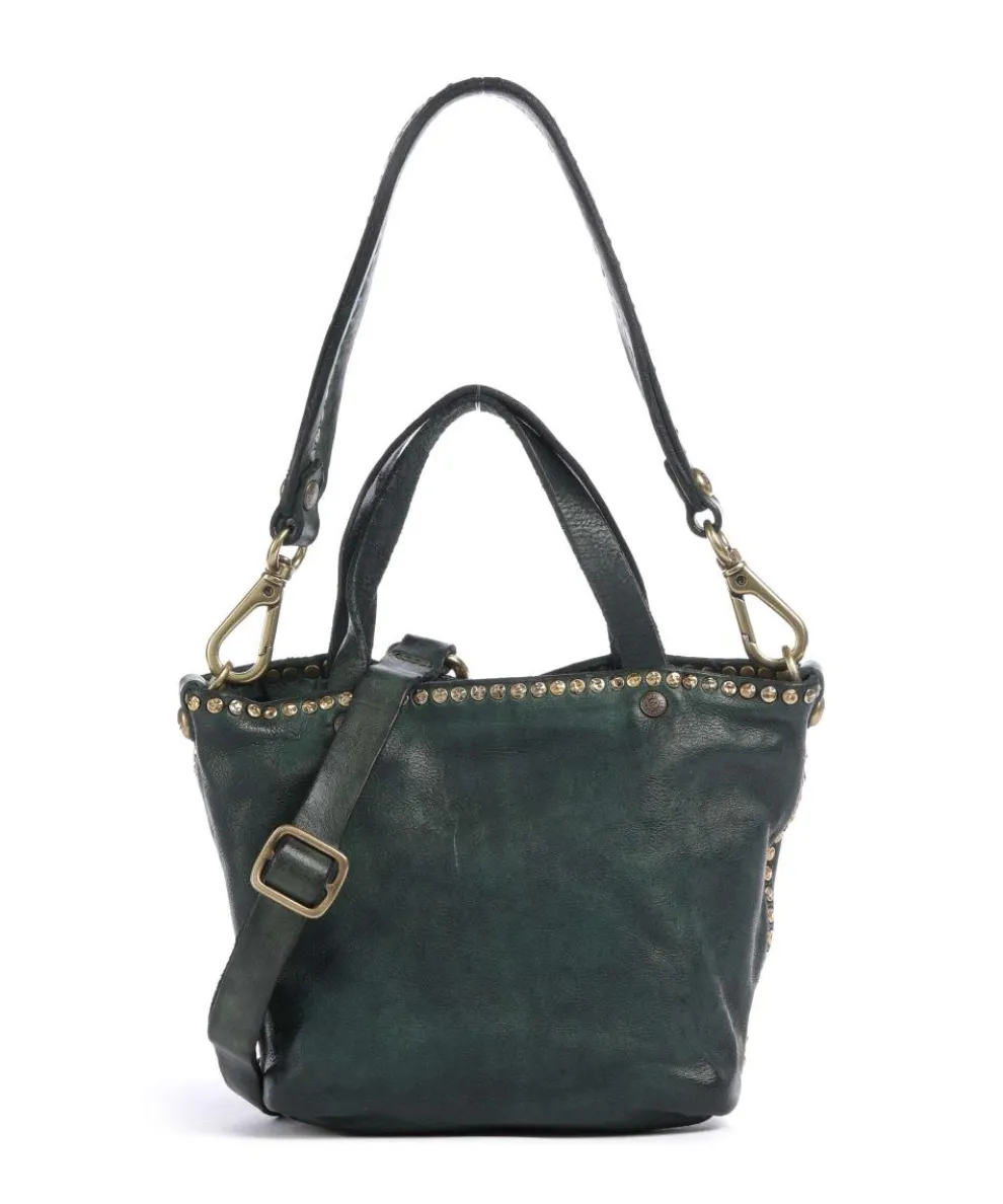 Handbag cow leather dark green