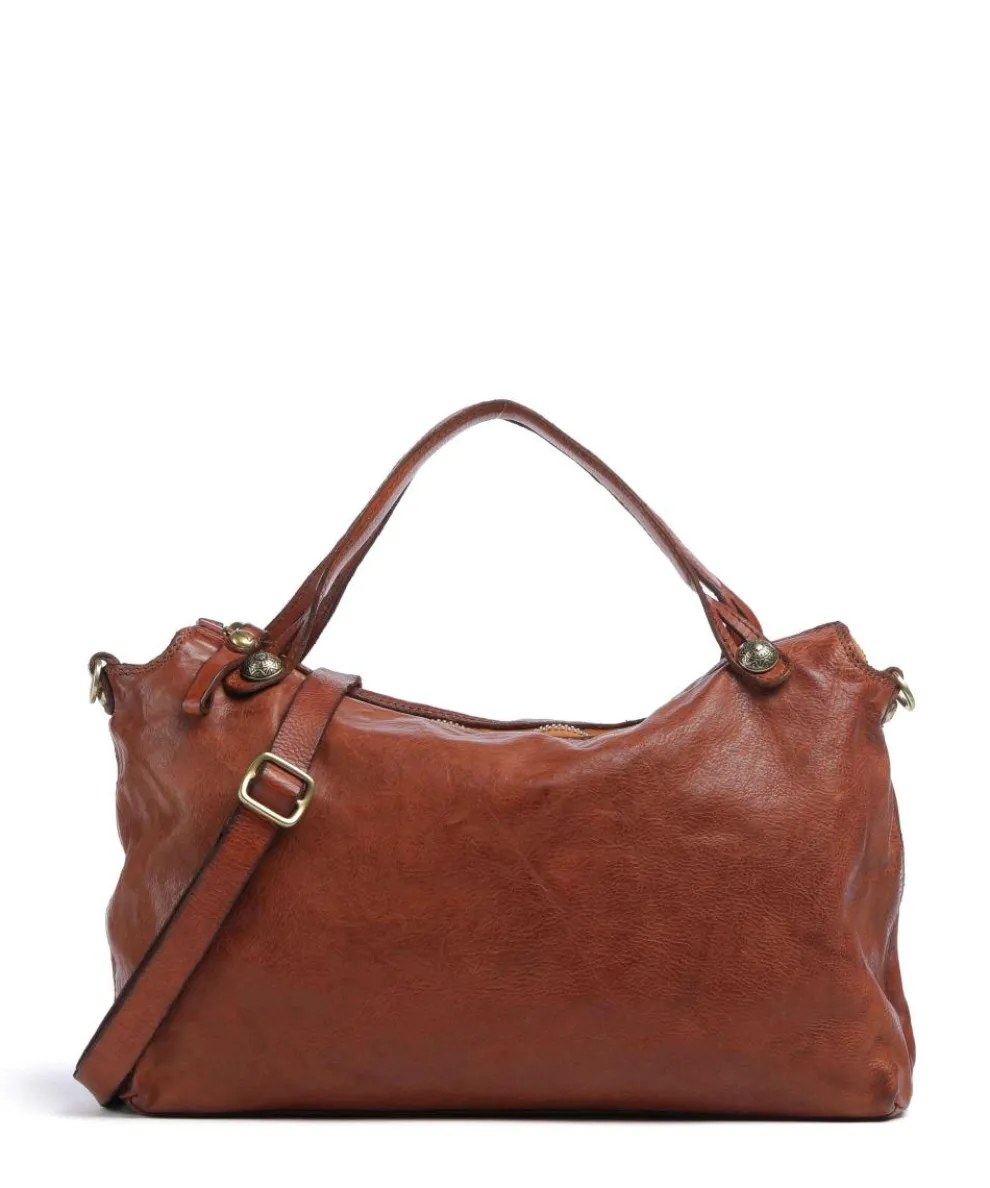 Handbag fine grain cow leather cognac
