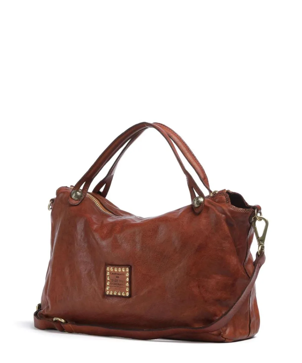 Handbag fine grain cow leather cognac