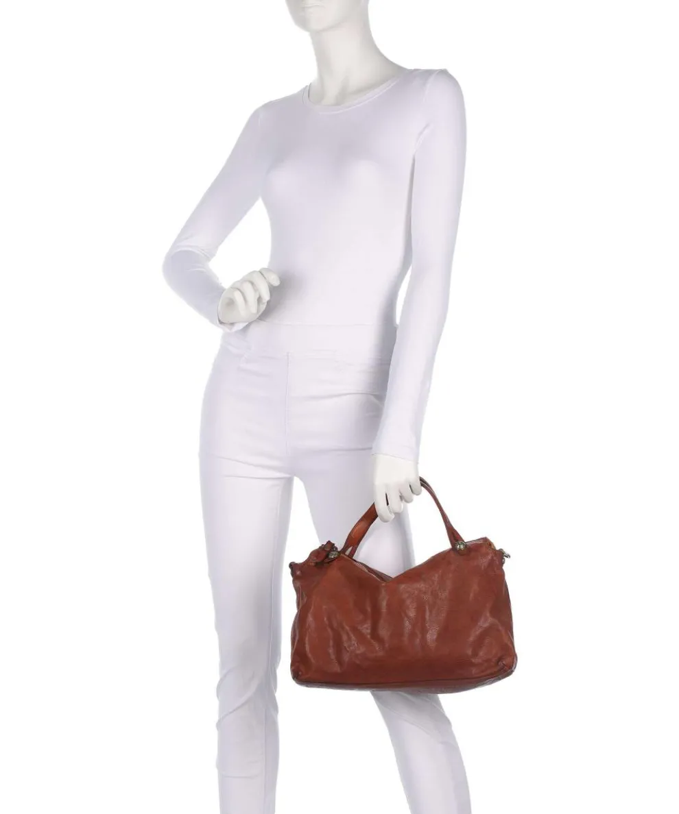 Handbag fine grain cow leather cognac