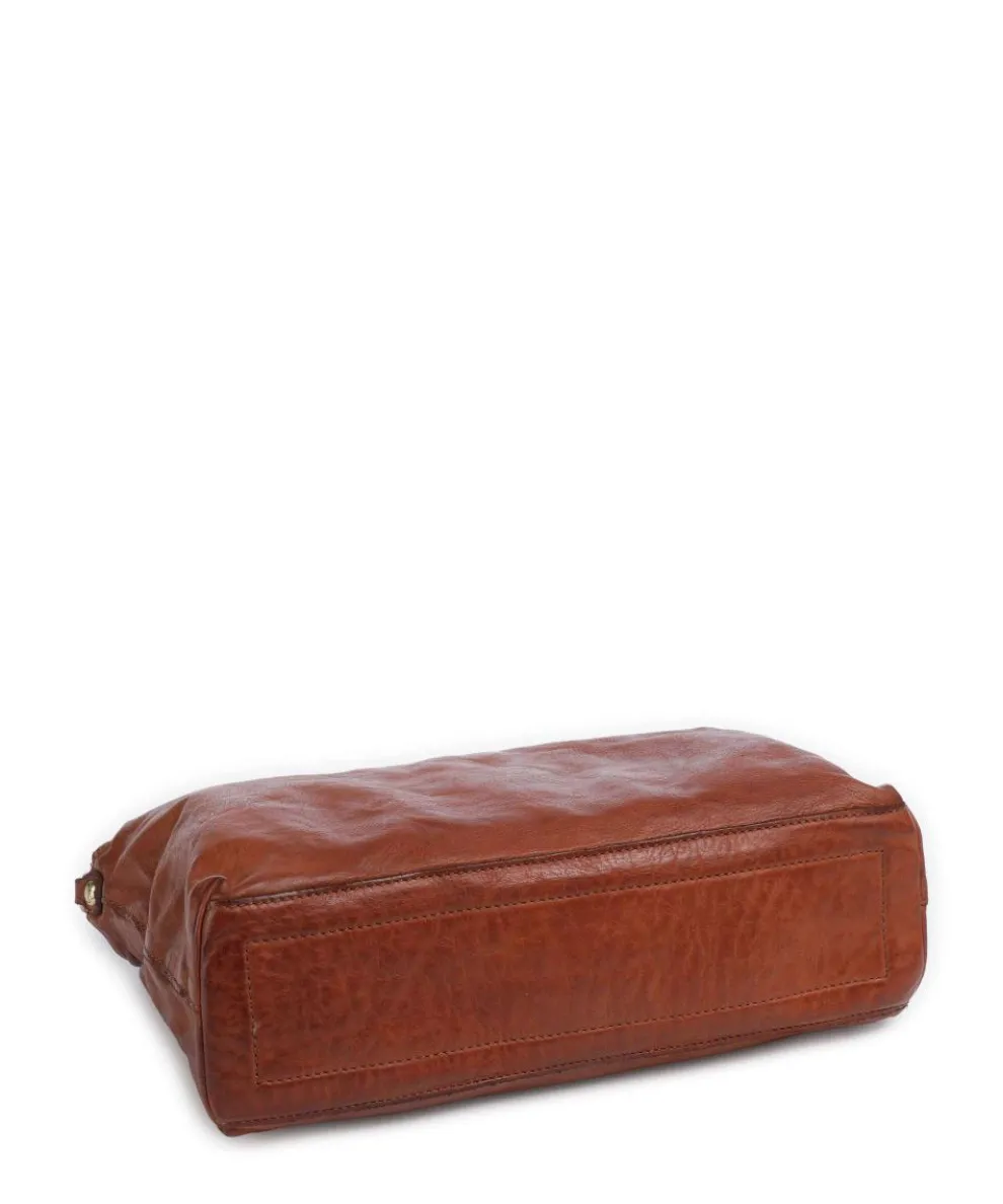 Handbag fine grain cow leather cognac