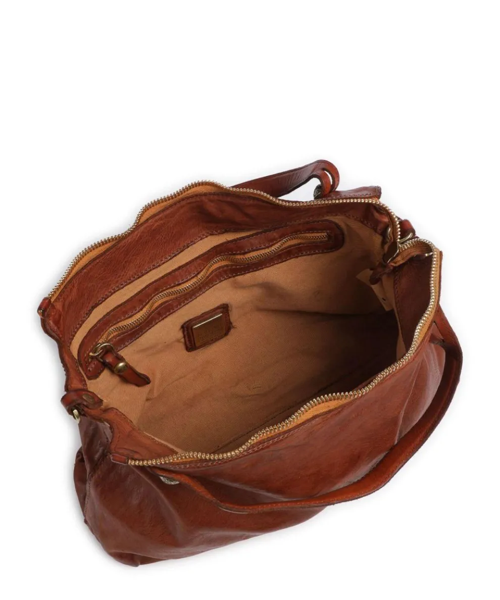 Handbag fine grain cow leather cognac
