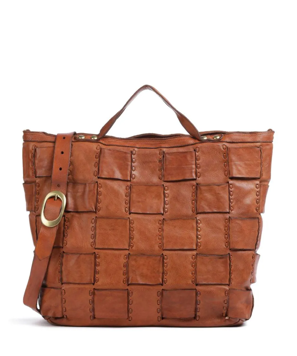 Handbag fine grain cow leather cognac