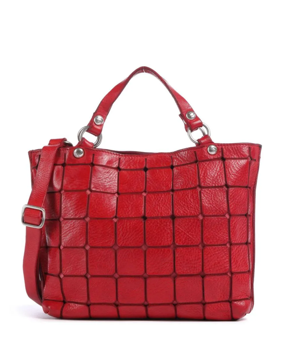 Handbag fine grain cow leather red