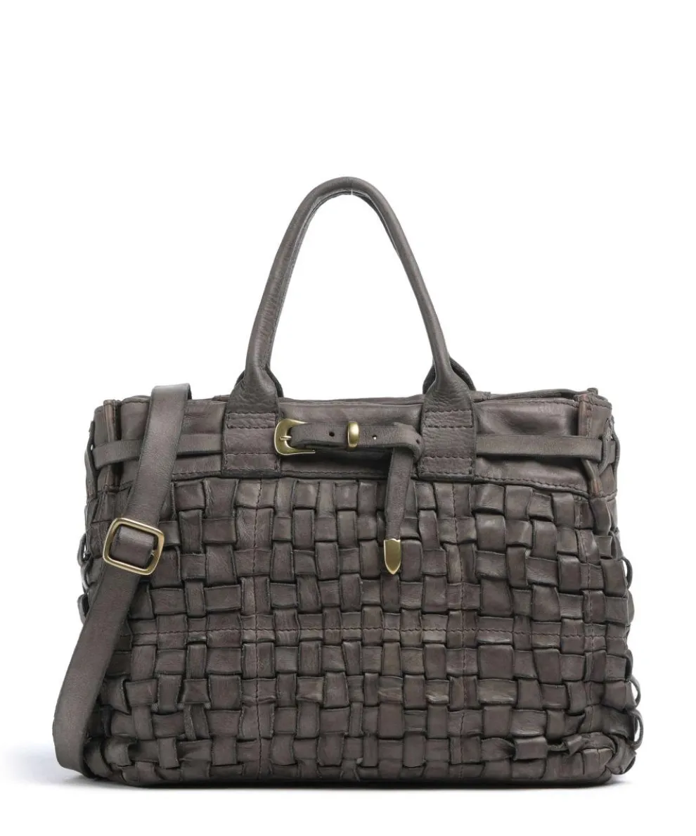 Handbag fine grain cow leather grey