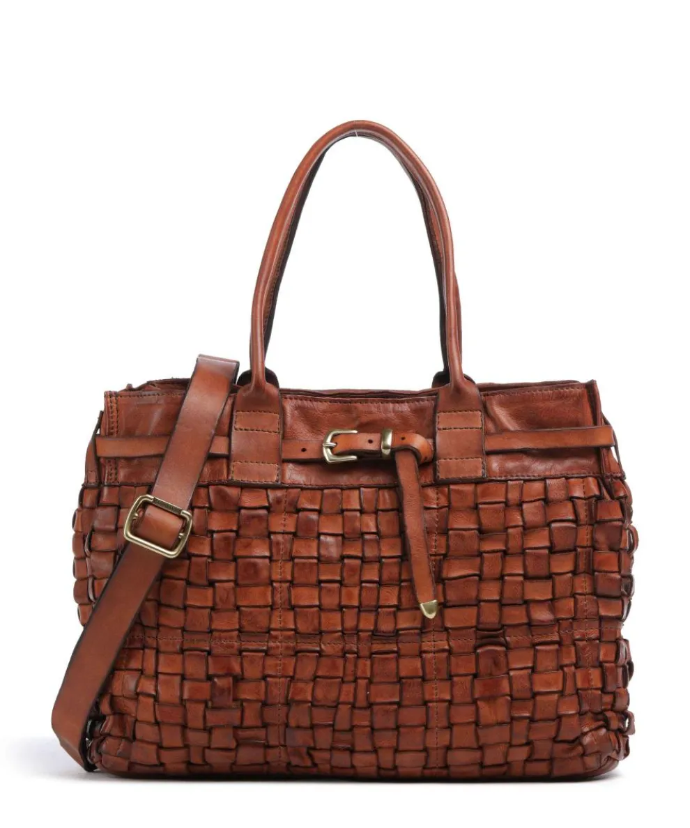 Handbag fine grain cow leather cognac