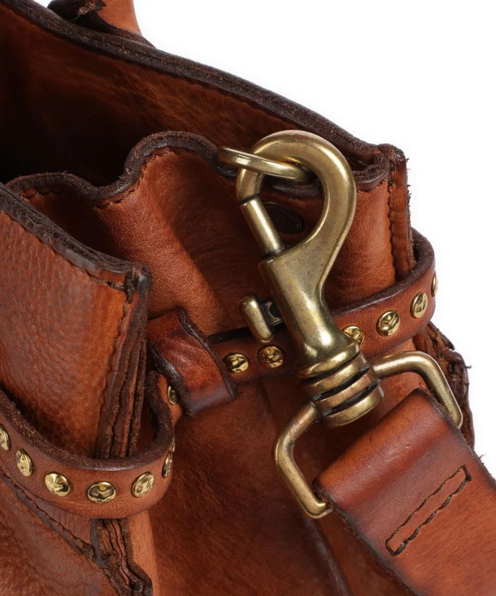 Handbag fine grain cow leather cognac