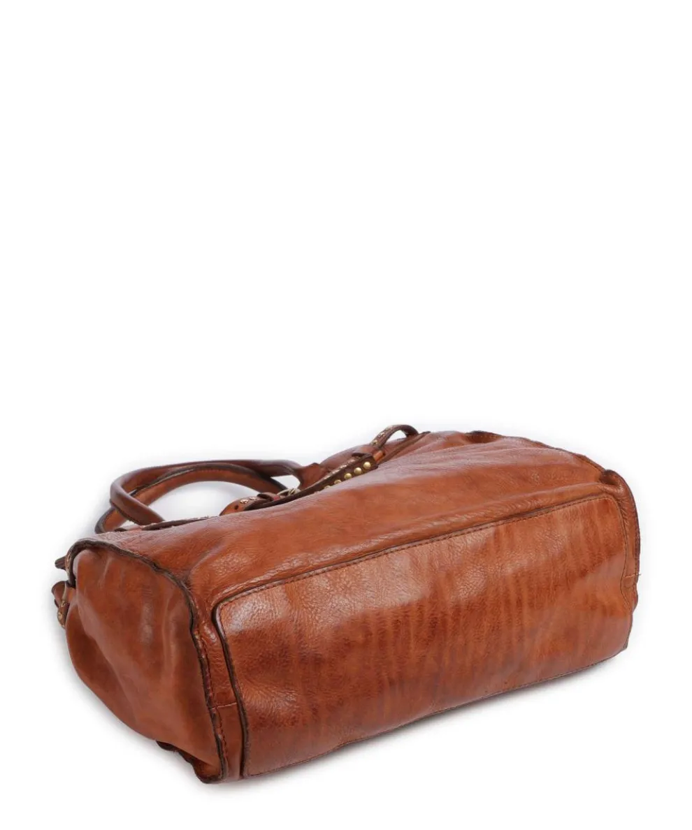 Handbag fine grain cow leather cognac