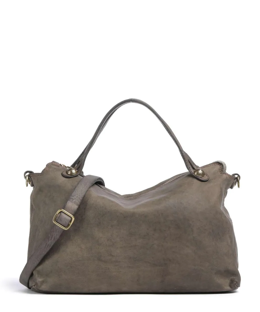 Handbag fine grain cow leather taupe