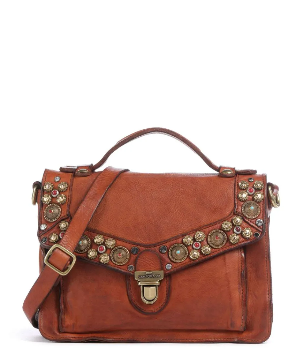 Handbag fine grain cow leather cognac