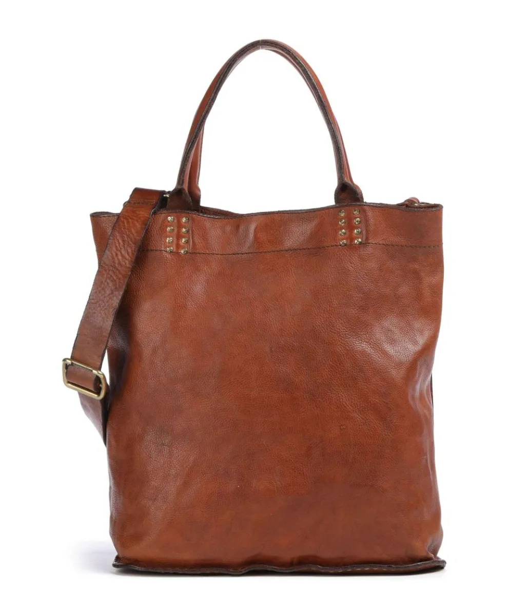 Handbag grained cow leather cognac
