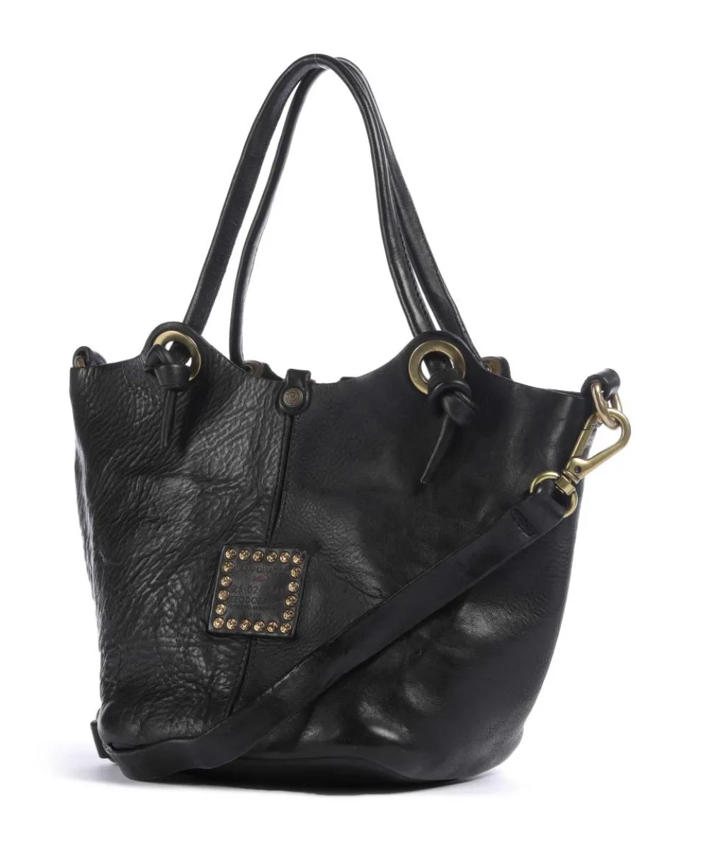 Handbag grained cow leather black