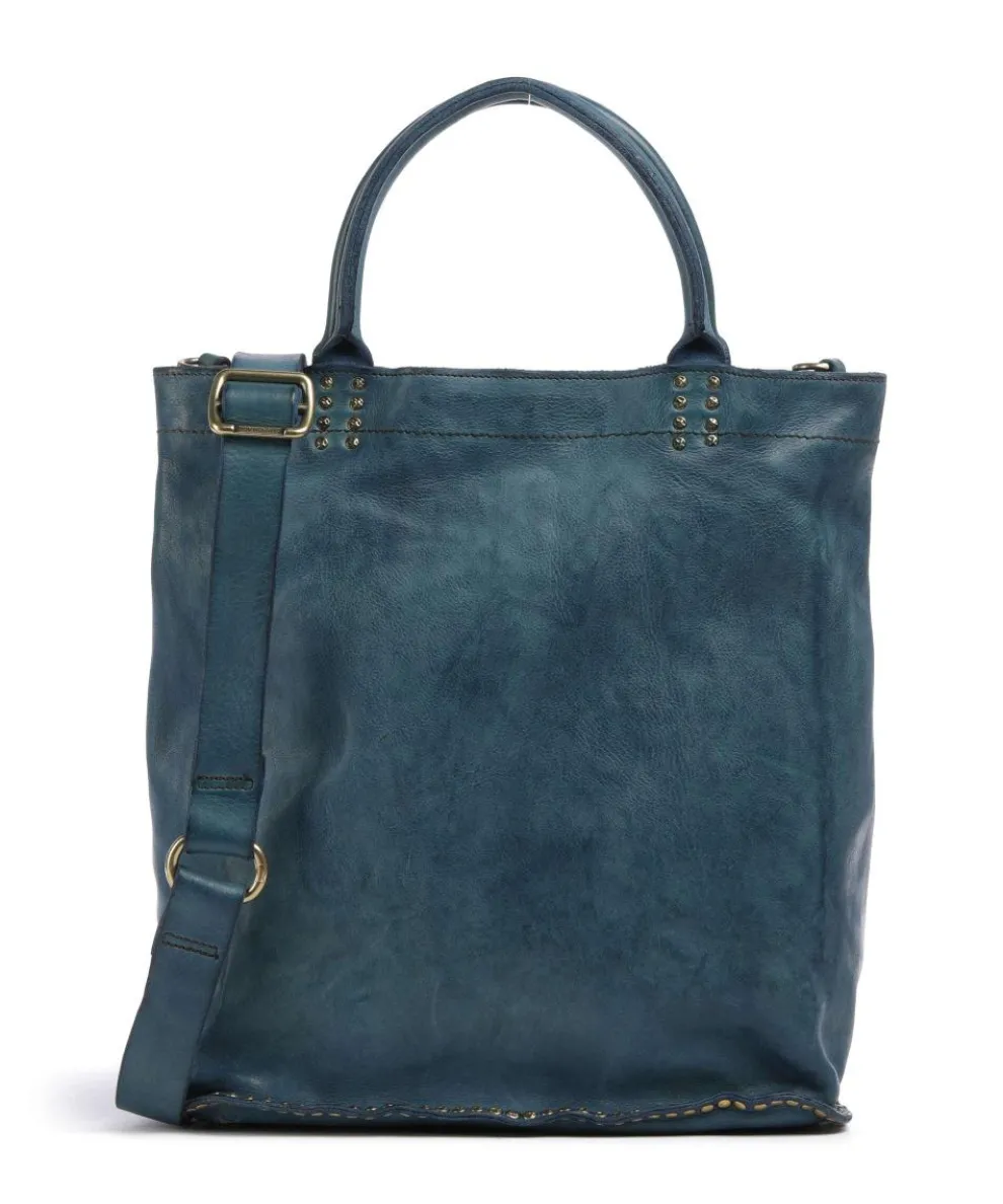 Handbag grained cow leather dark blue