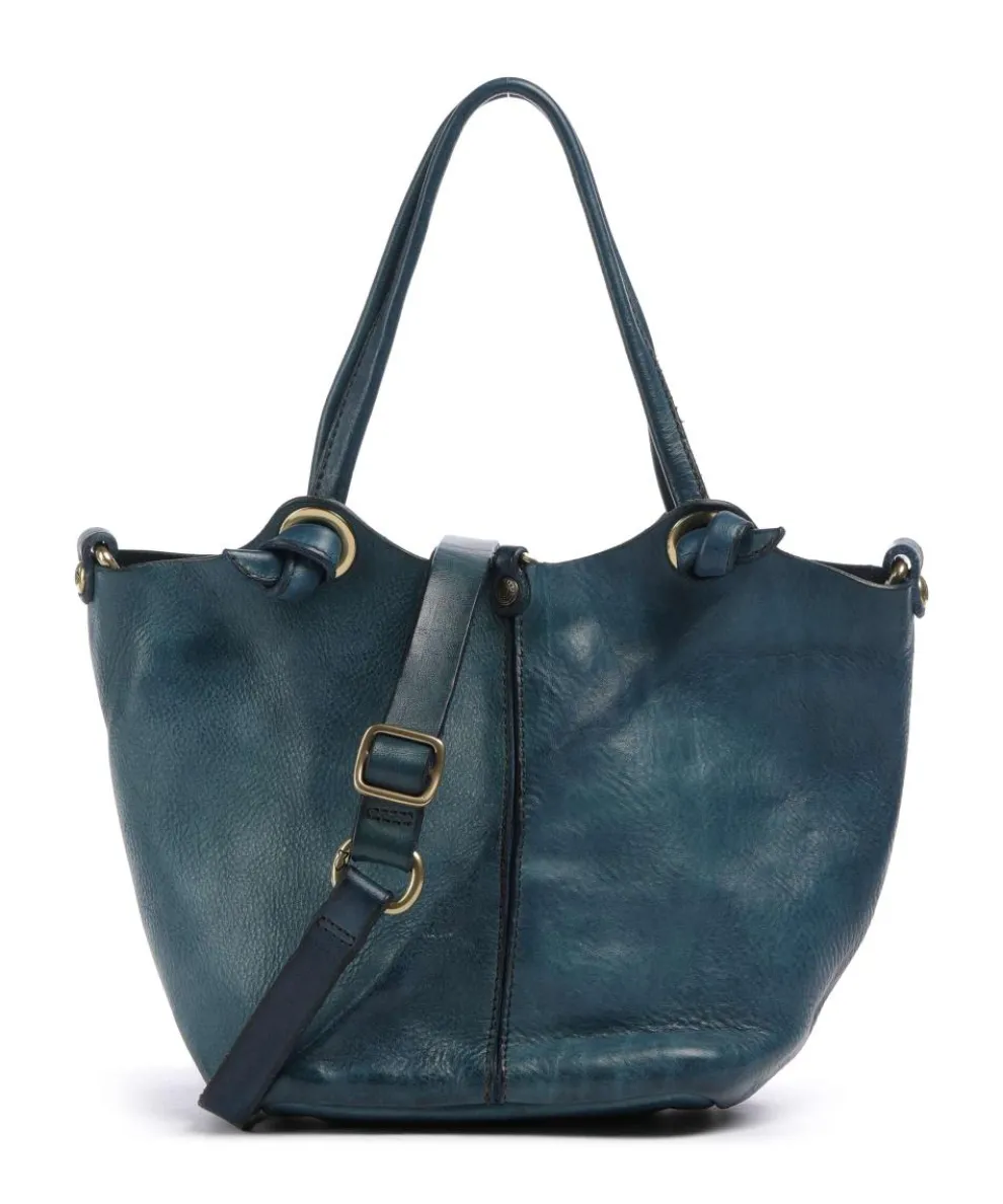 Handbag grained cow leather dark blue