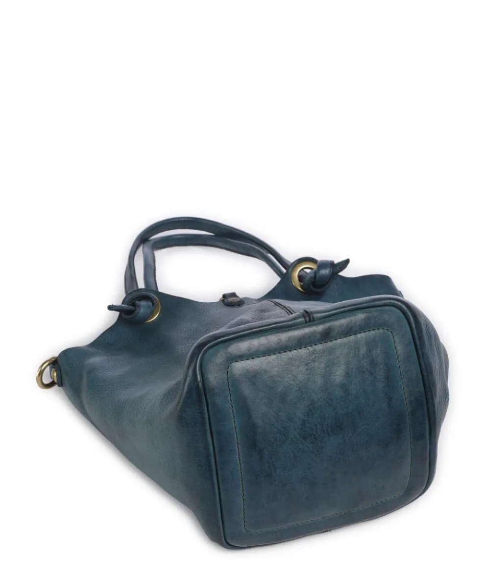 Handbag grained cow leather dark blue