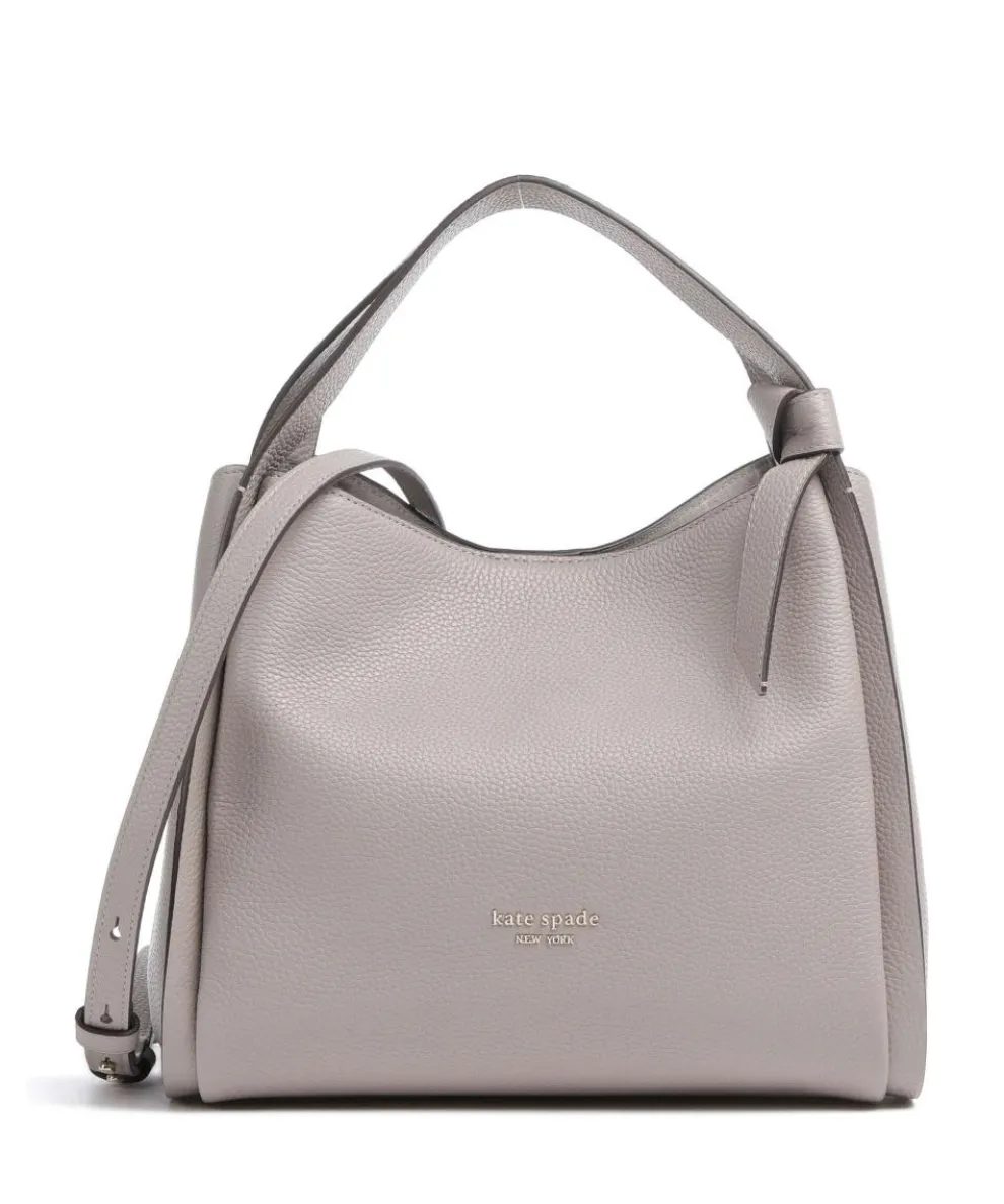 Knott Hobo bag grained cow leather taupe