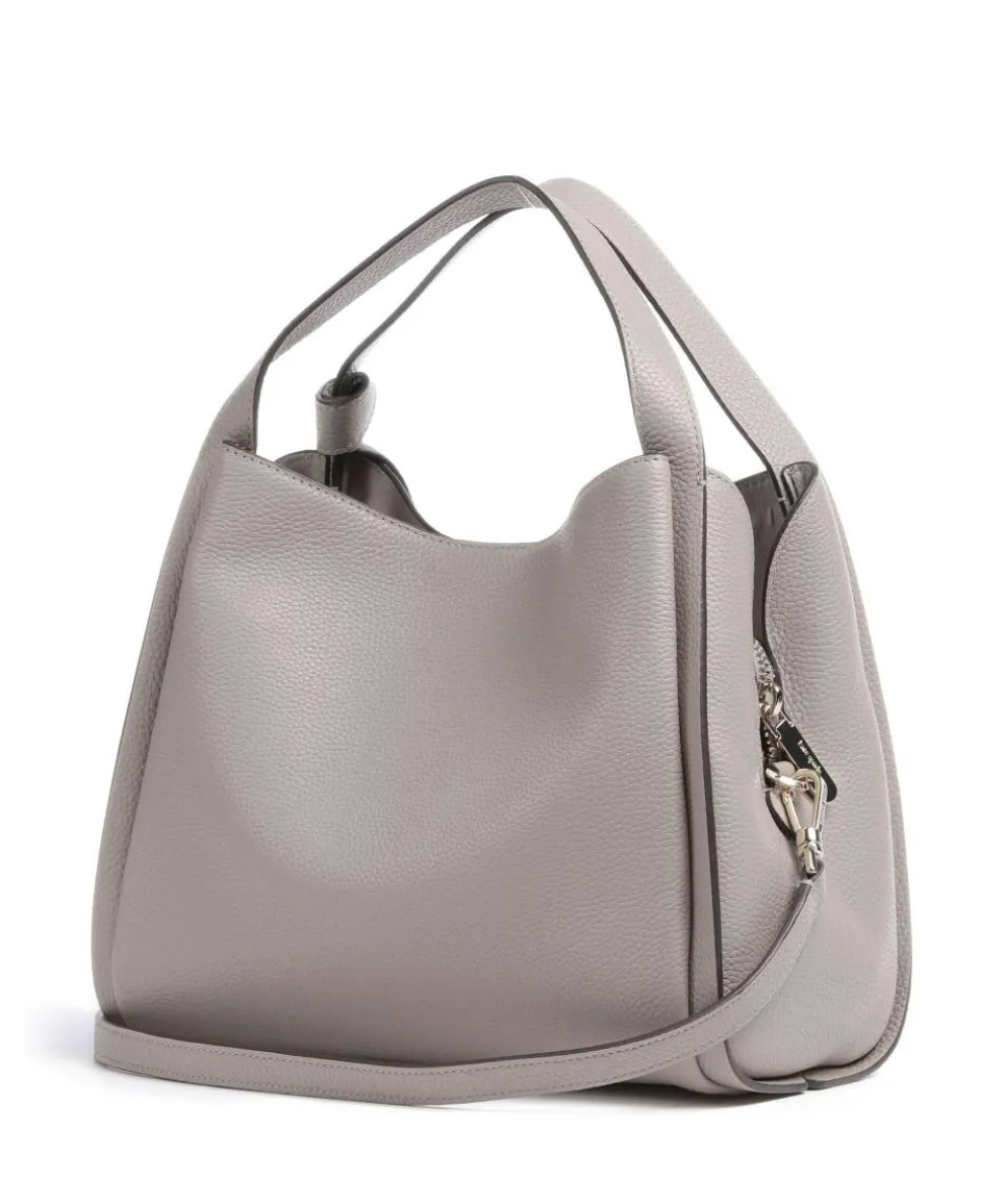 Knott Hobo bag grained cow leather taupe
