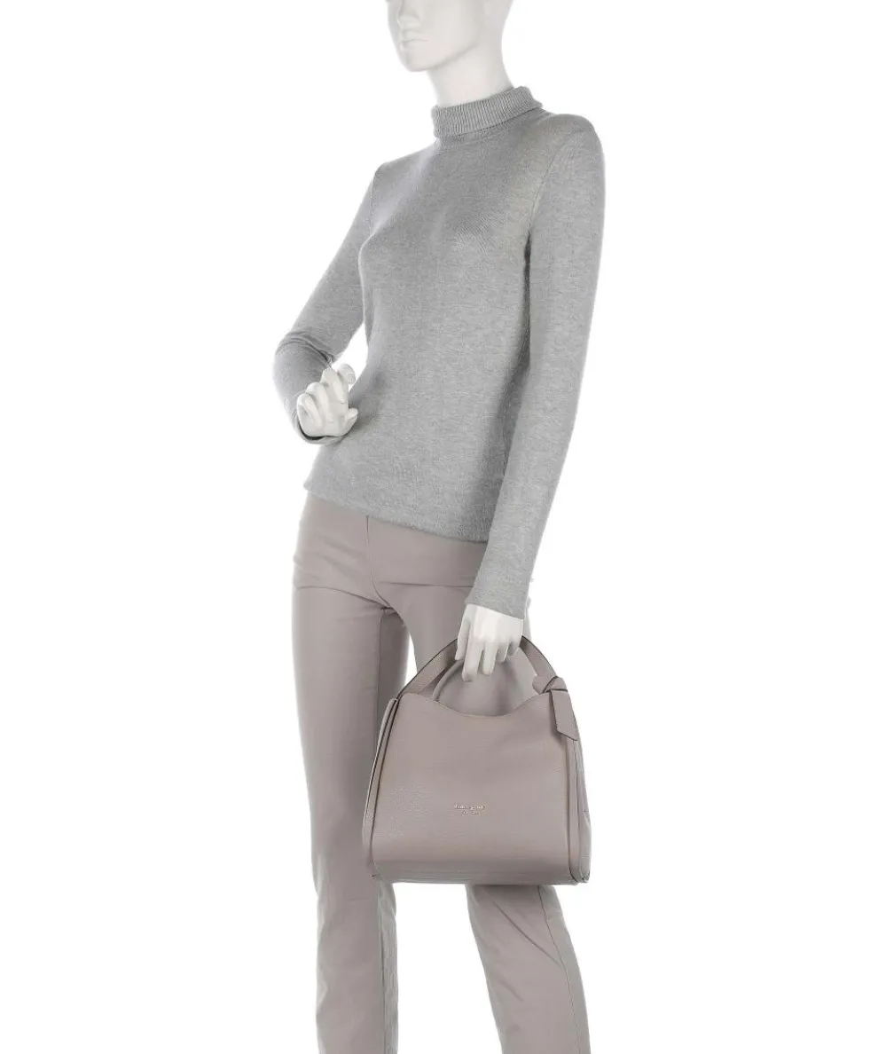 Knott Hobo bag grained cow leather taupe