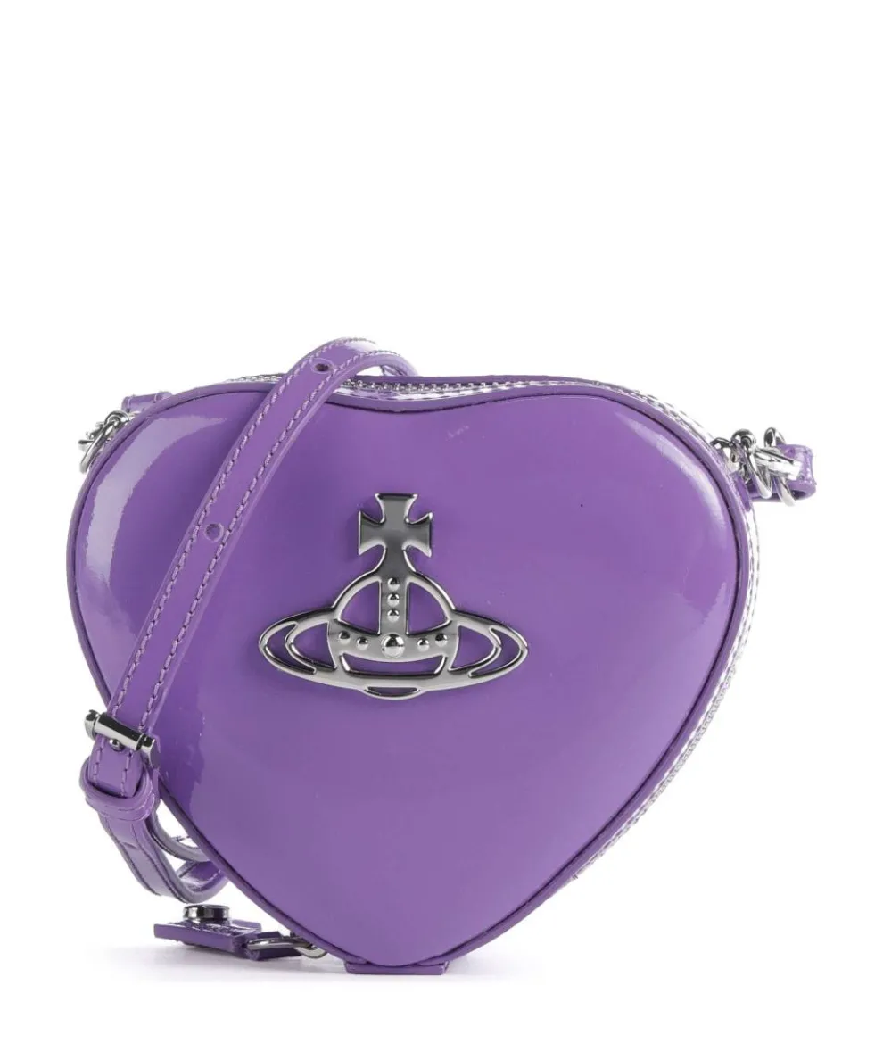 Heart Shiny Patent Mini Crossbody bag patent leather violet