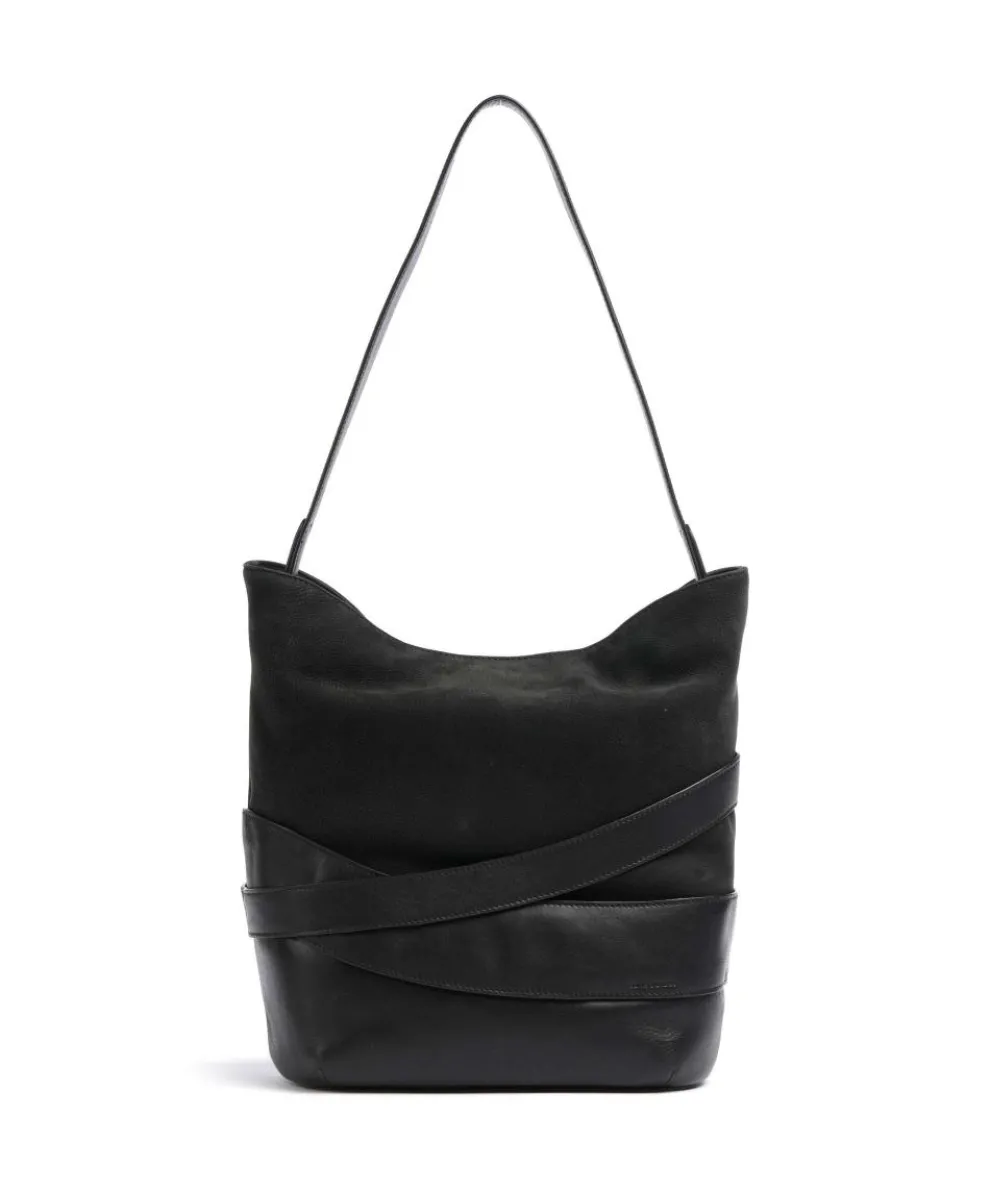 Heavenly Meadow Daydream Hobo bag fine grain cow leather, brushed cow leather black