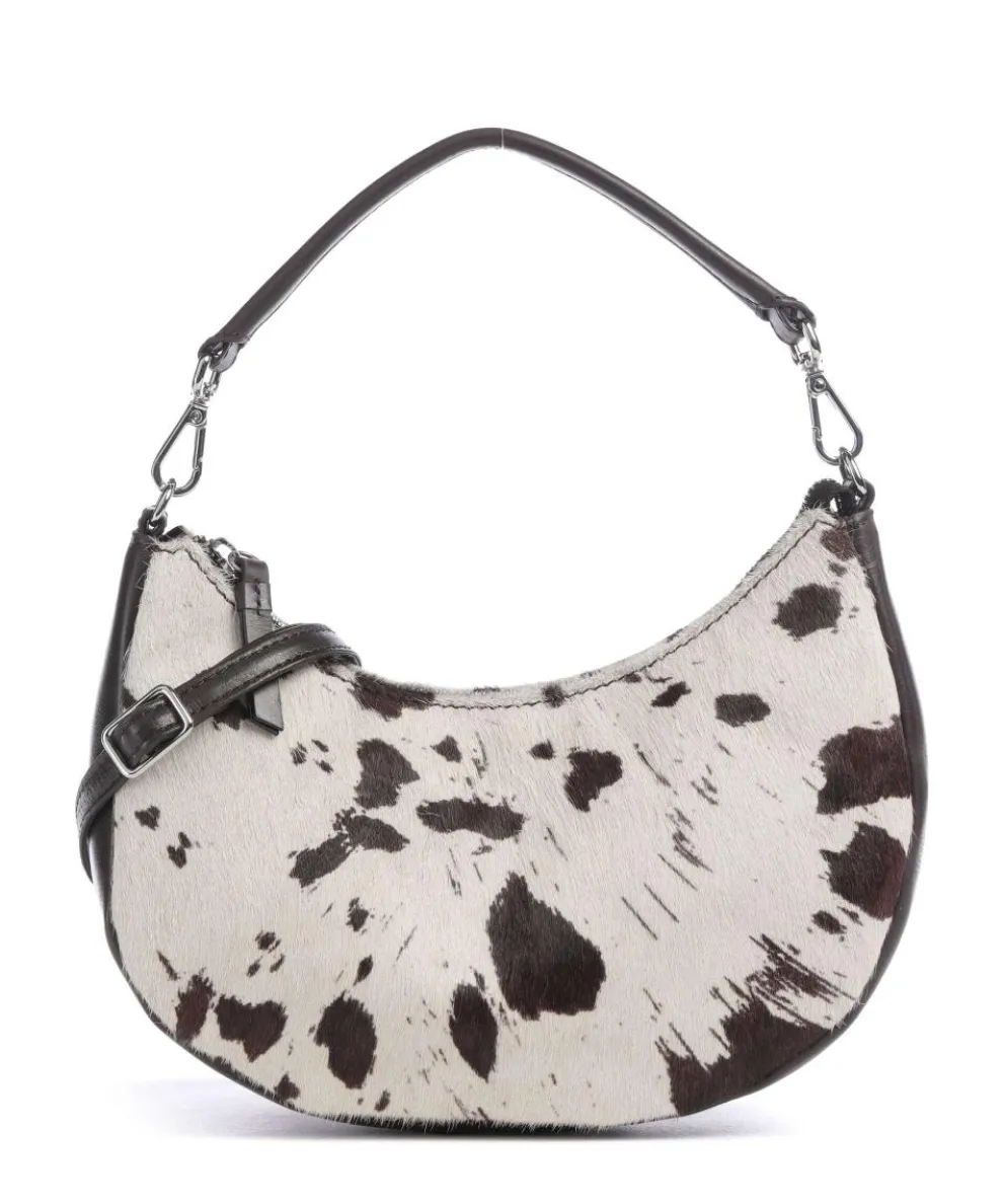 Helia Shoulder bag fur, fine grain cow leather white/black