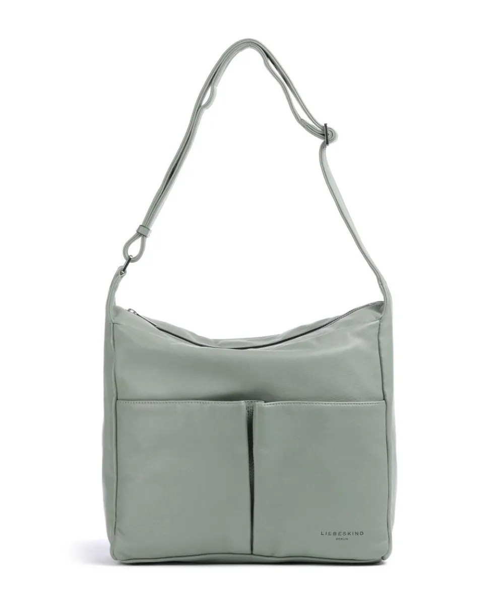 Hera Sheep Natuarl M Hobo bag sheepskin leather greygreen