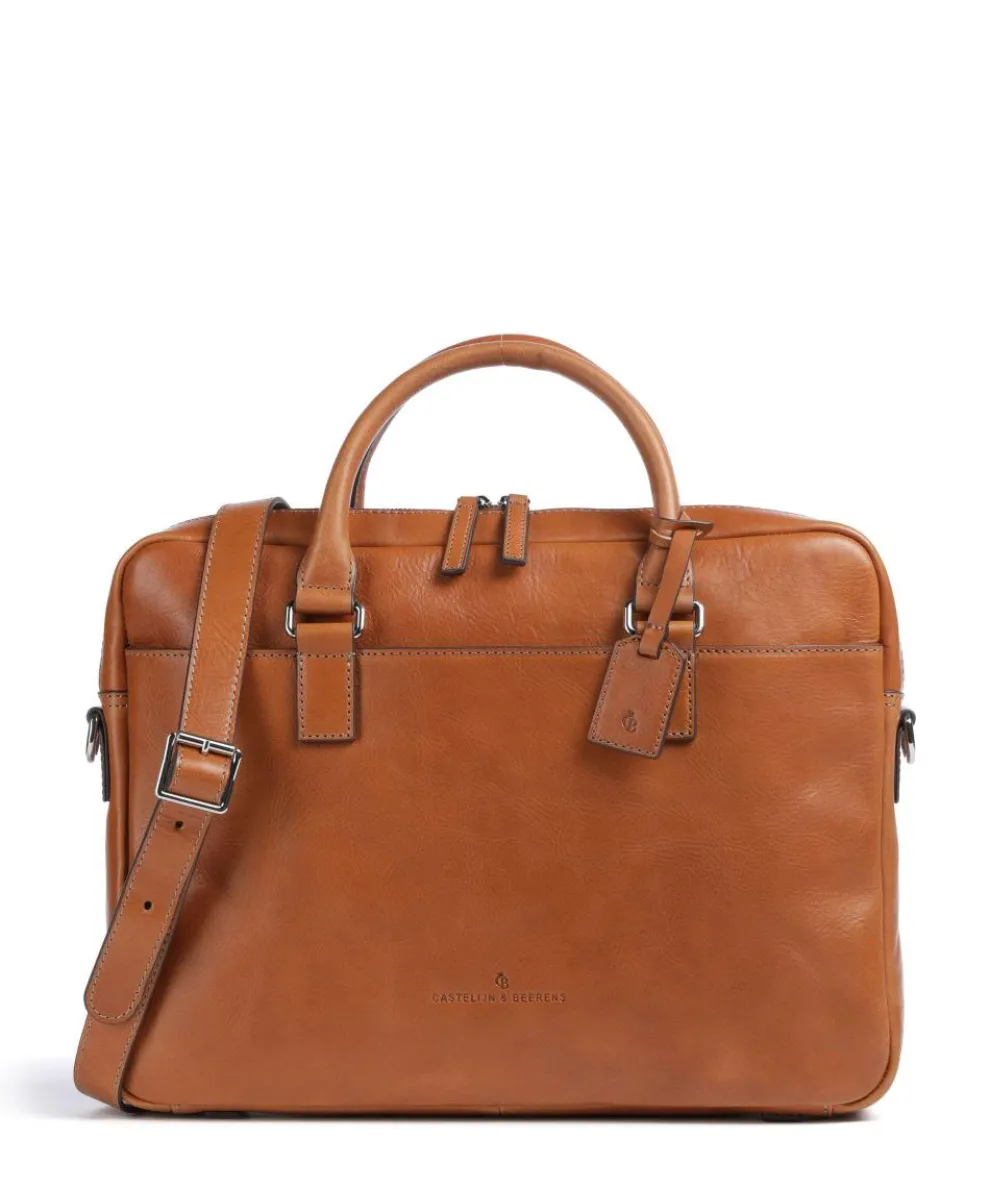 Heritage Briefcase 15″ grained cow leather tan