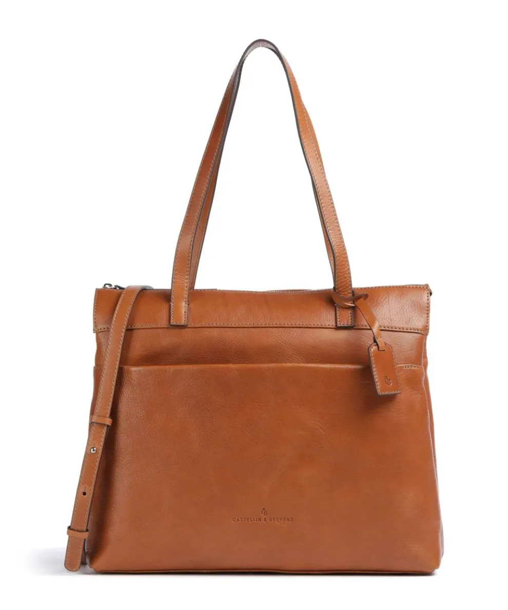Heritage Shoulder bag 15″ grained cow leather tan