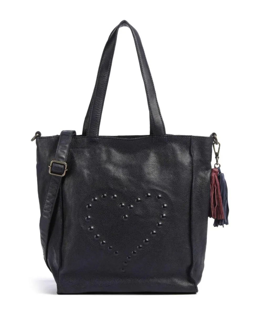 Herzoggasse 1 Hobo bag grained cow leather navy