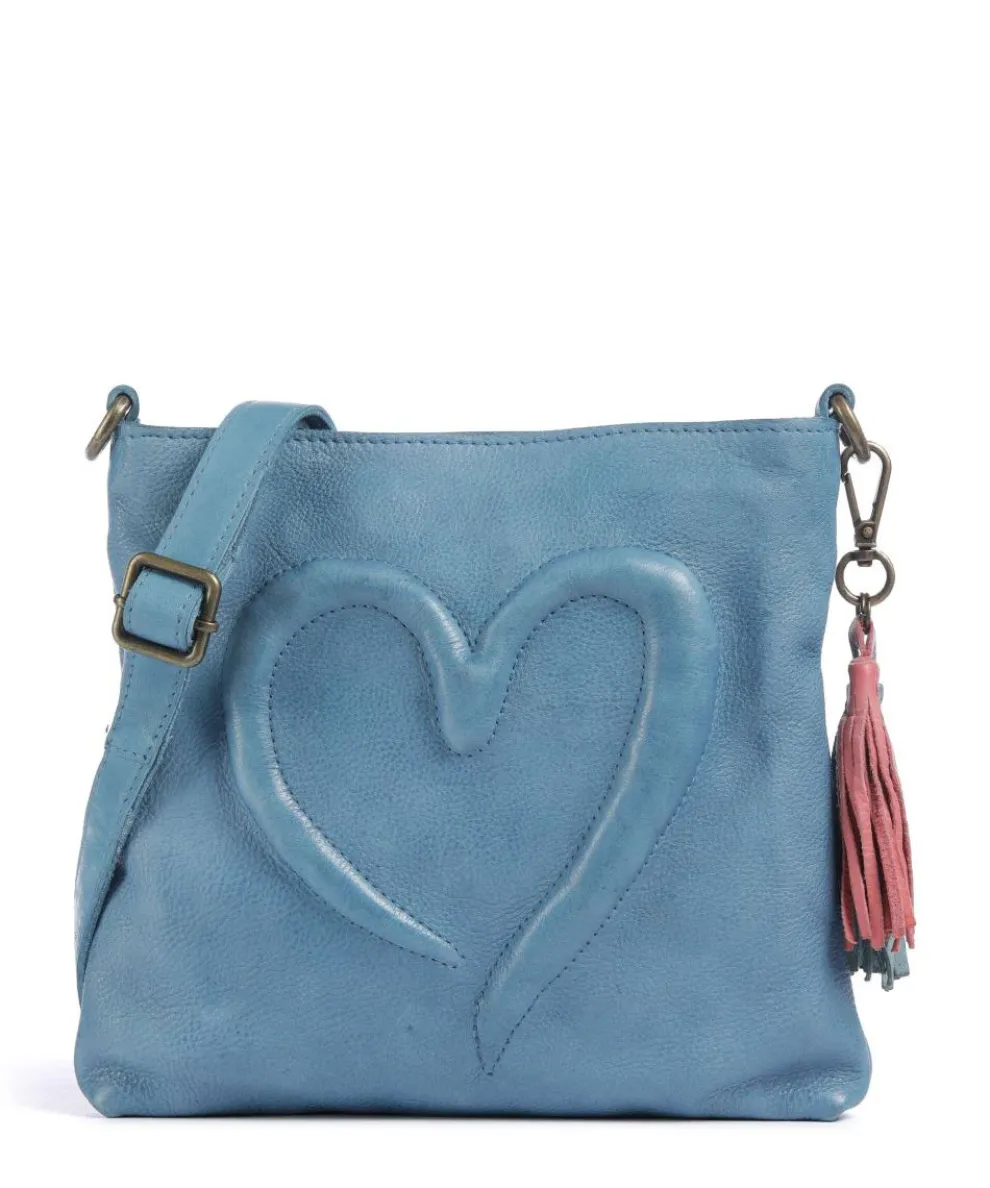 Herzweg 4 Crossbody bag grained leather navy