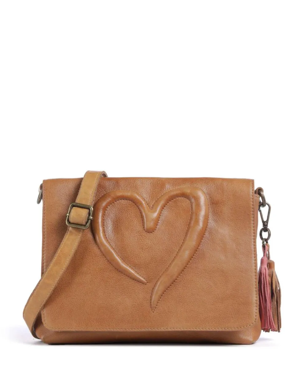 Herzweg 3 Crossbody bag grained leather brown