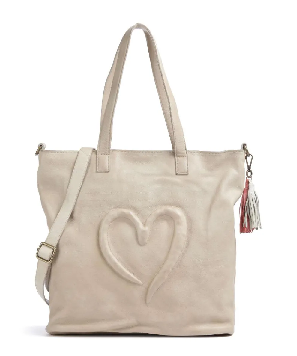 Herzweg 1 Tote bag grained leather beige