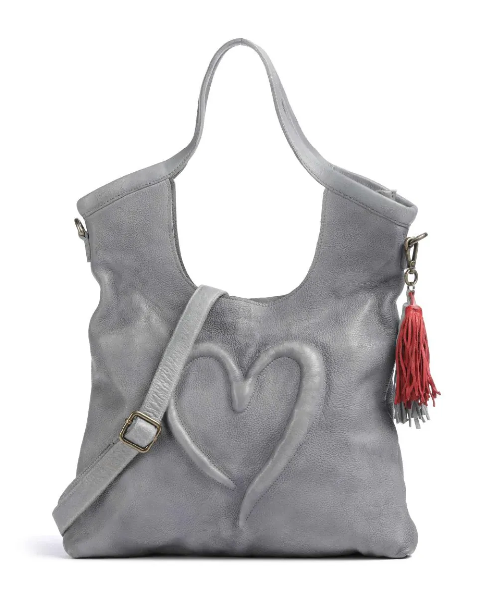 Herzweg 6 Tote bag grained leather grey