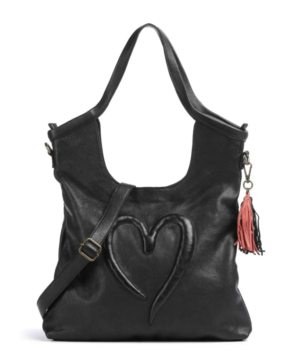 Herzweg 6 Tote bag grained leather black