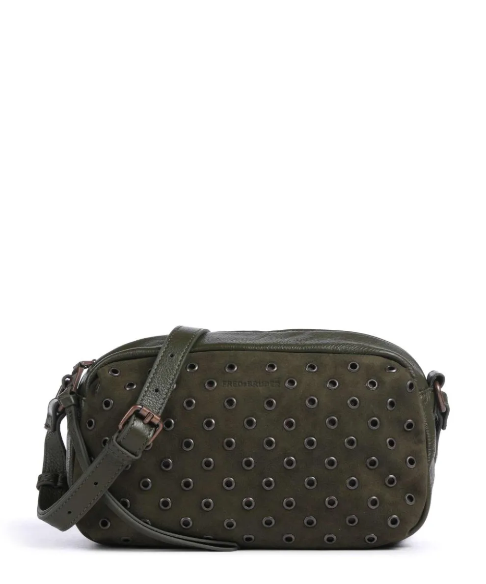 Hey You Rock Crossbody bag grained leather, brushed leather olive-green