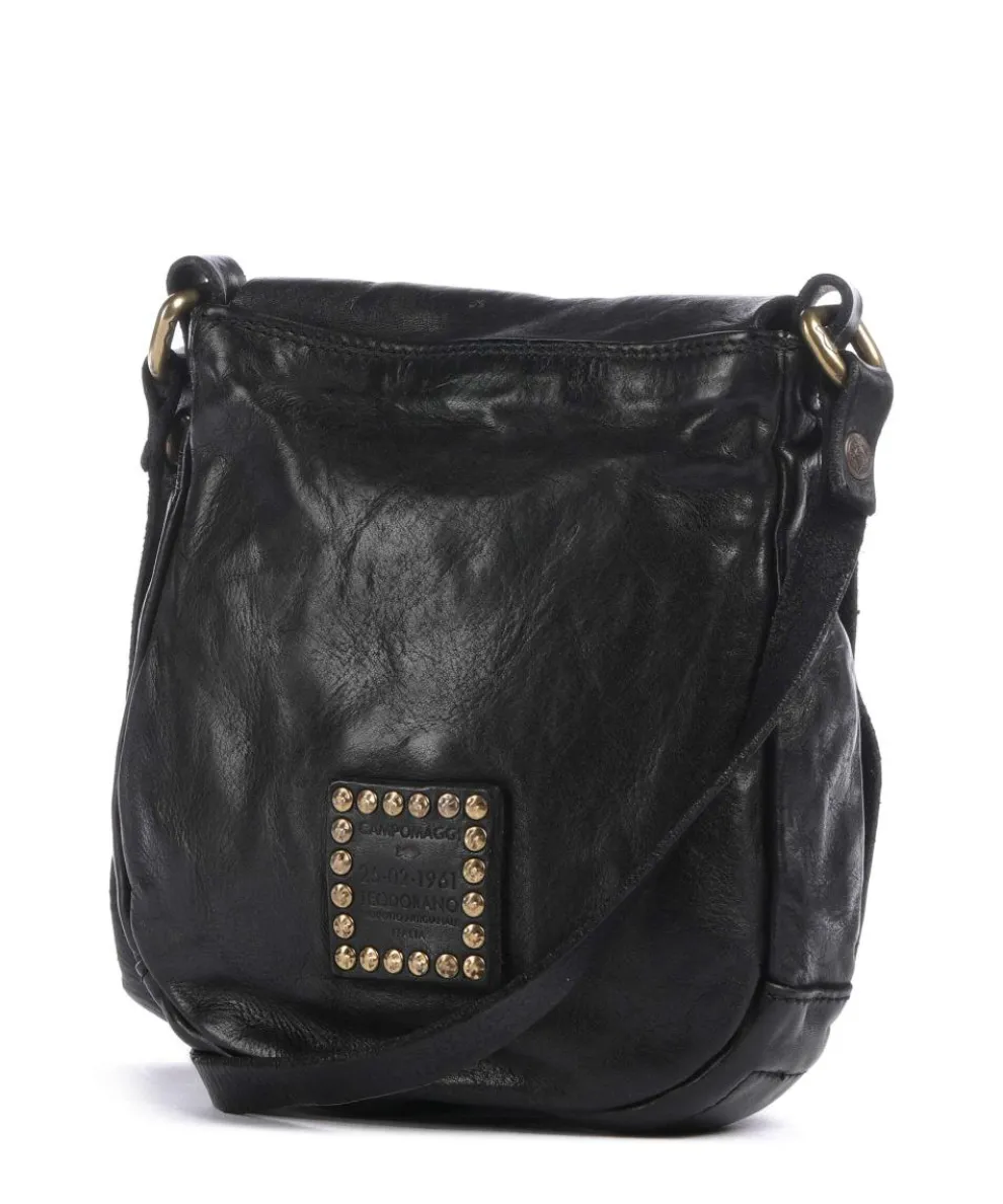 Crossbody bag fine grain cow leather black