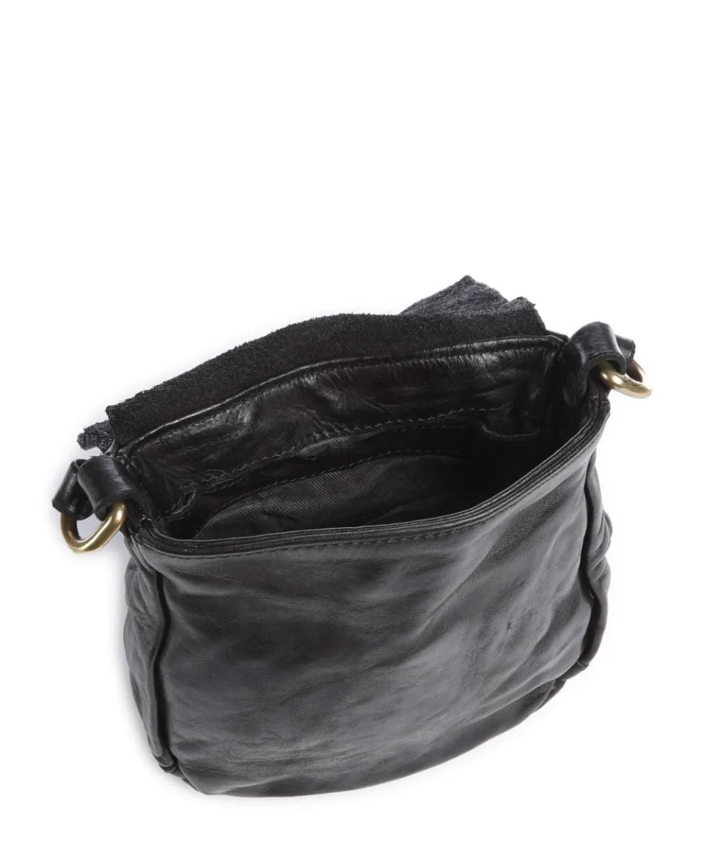 Crossbody bag fine grain cow leather black