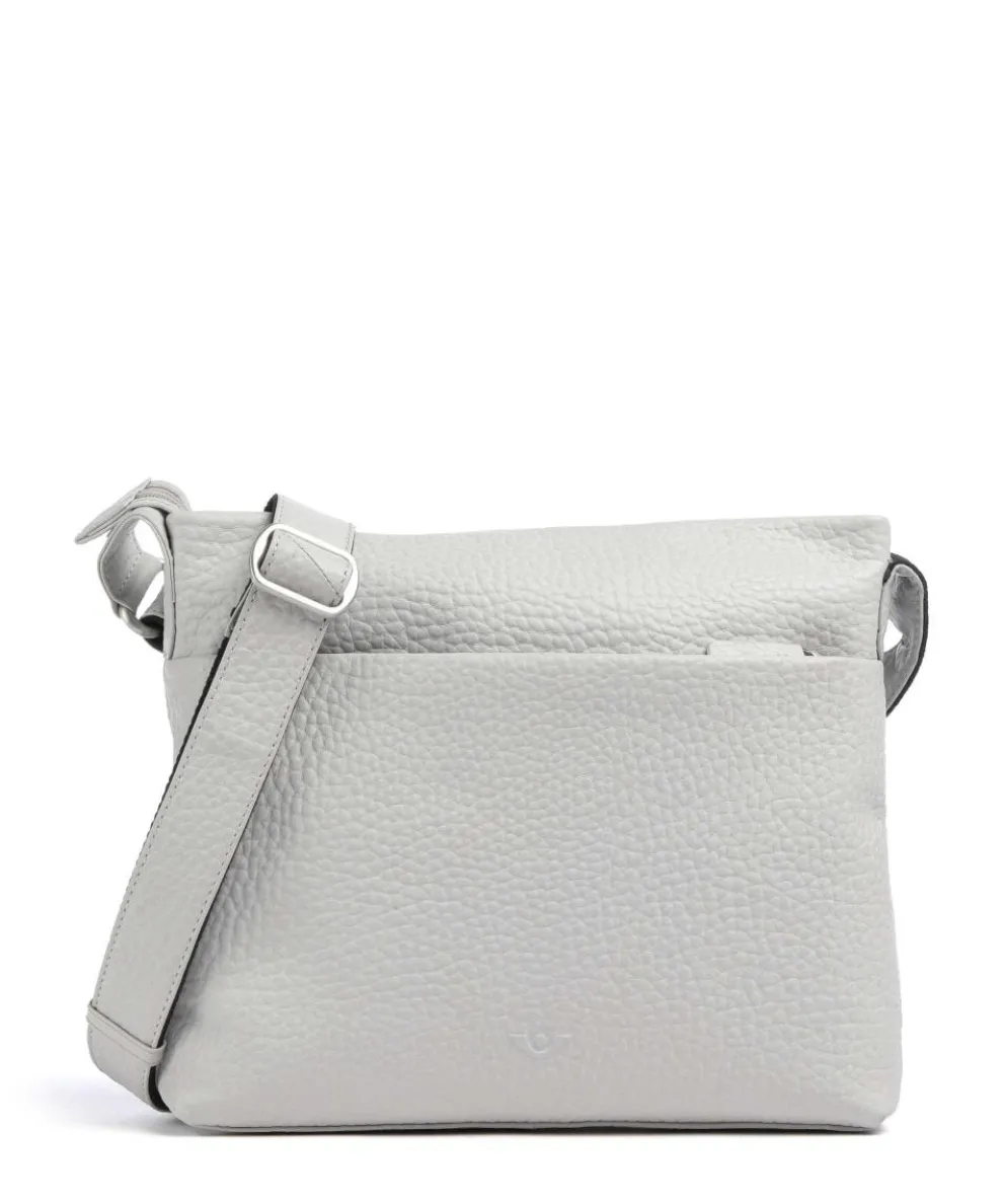 Hirsch Bristol Crossbody bag grained leather light grey