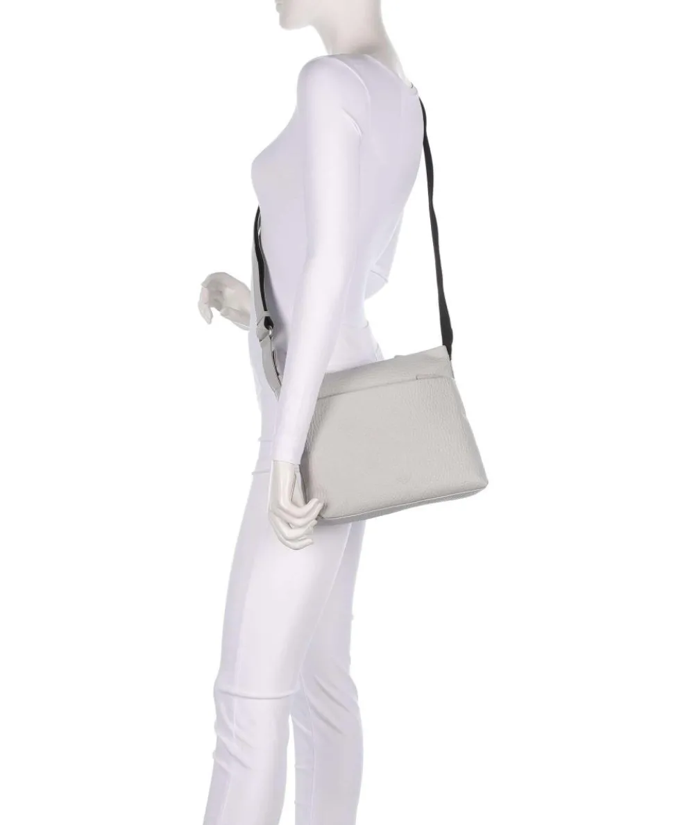 Hirsch Bristol Crossbody bag grained leather light grey