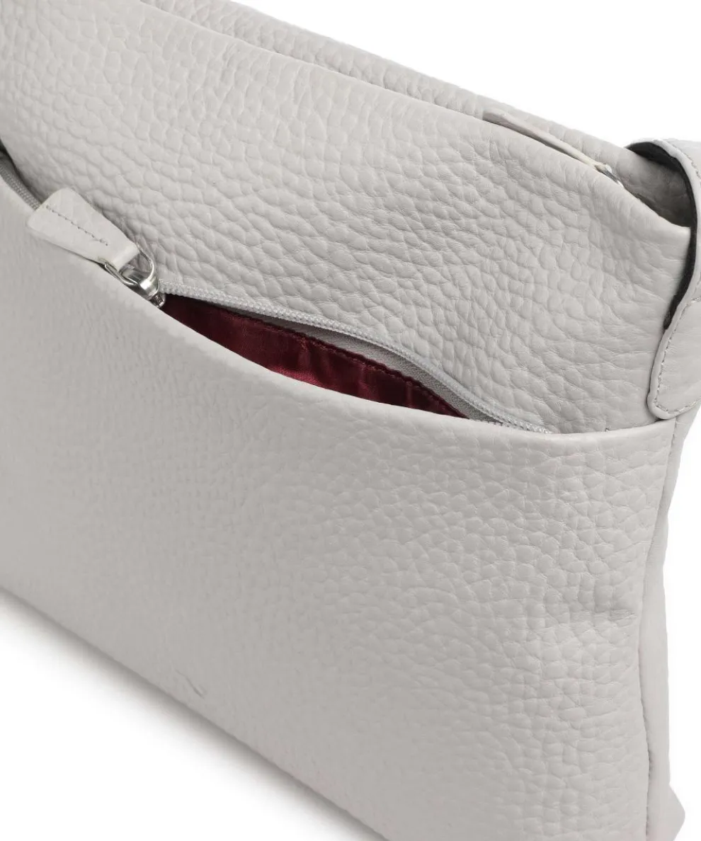 Hirsch Bristol Crossbody bag grained leather light grey