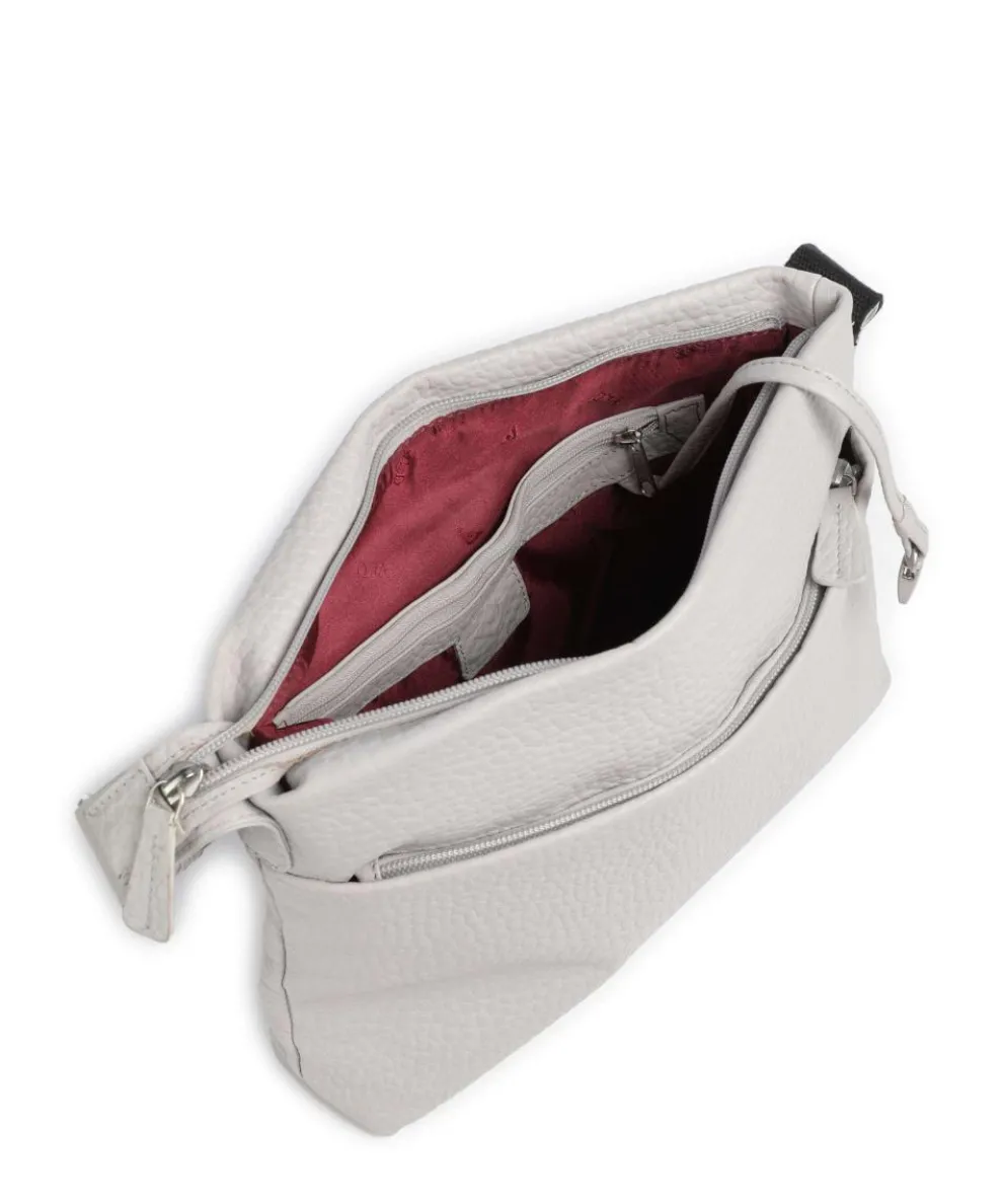 Hirsch Bristol Crossbody bag grained leather light grey