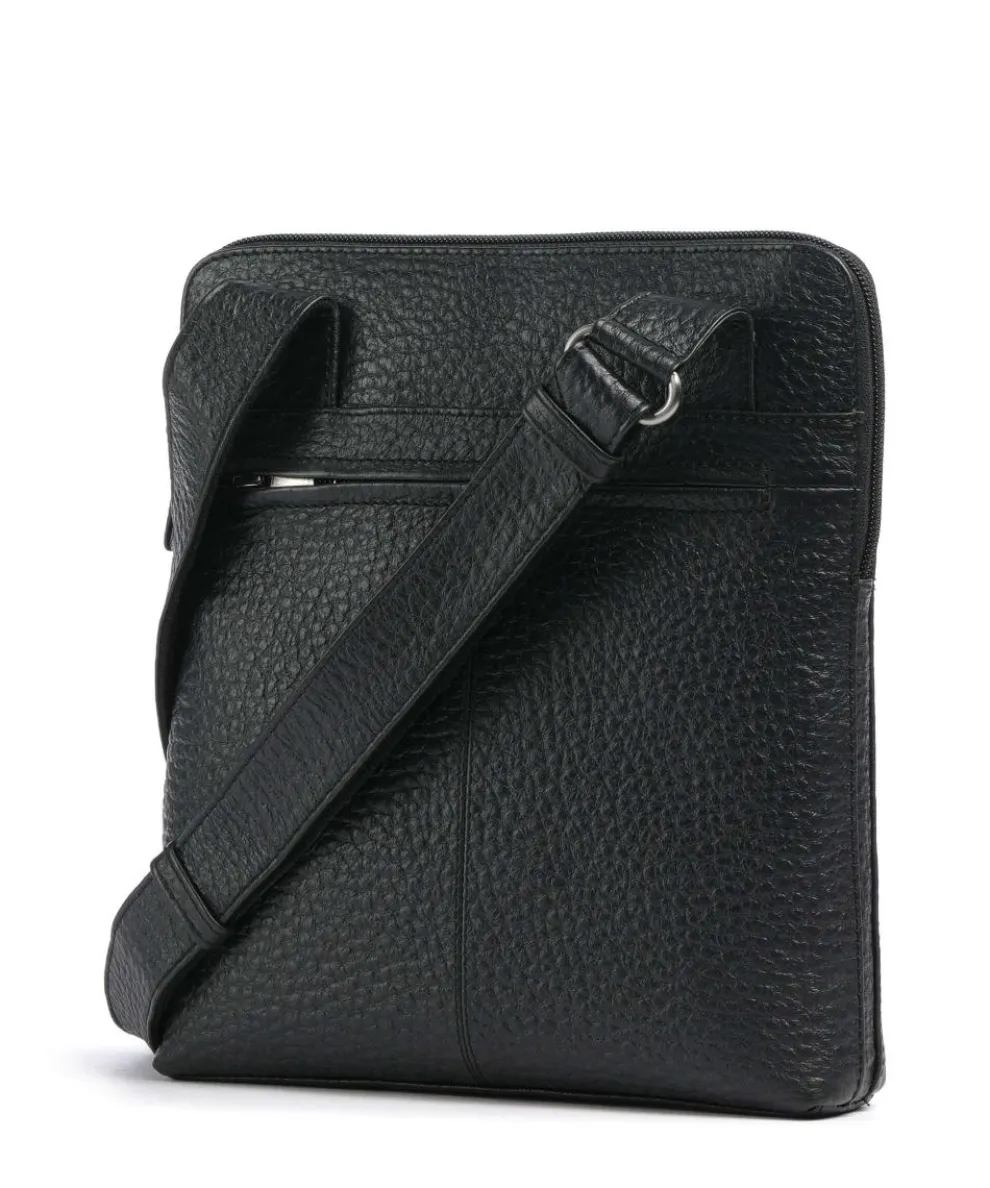 Hirsch Crossbody bag grained leather black
