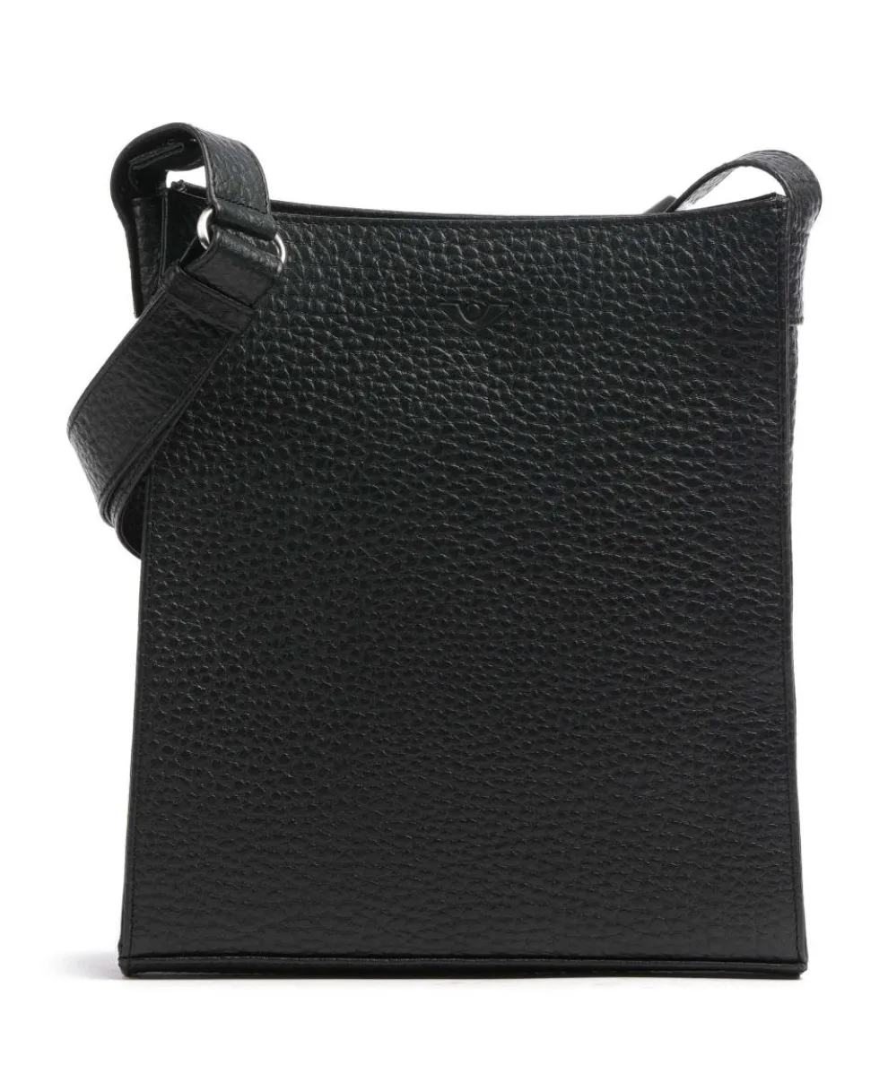 Hirsch Flora Crossbody bag grained leather black