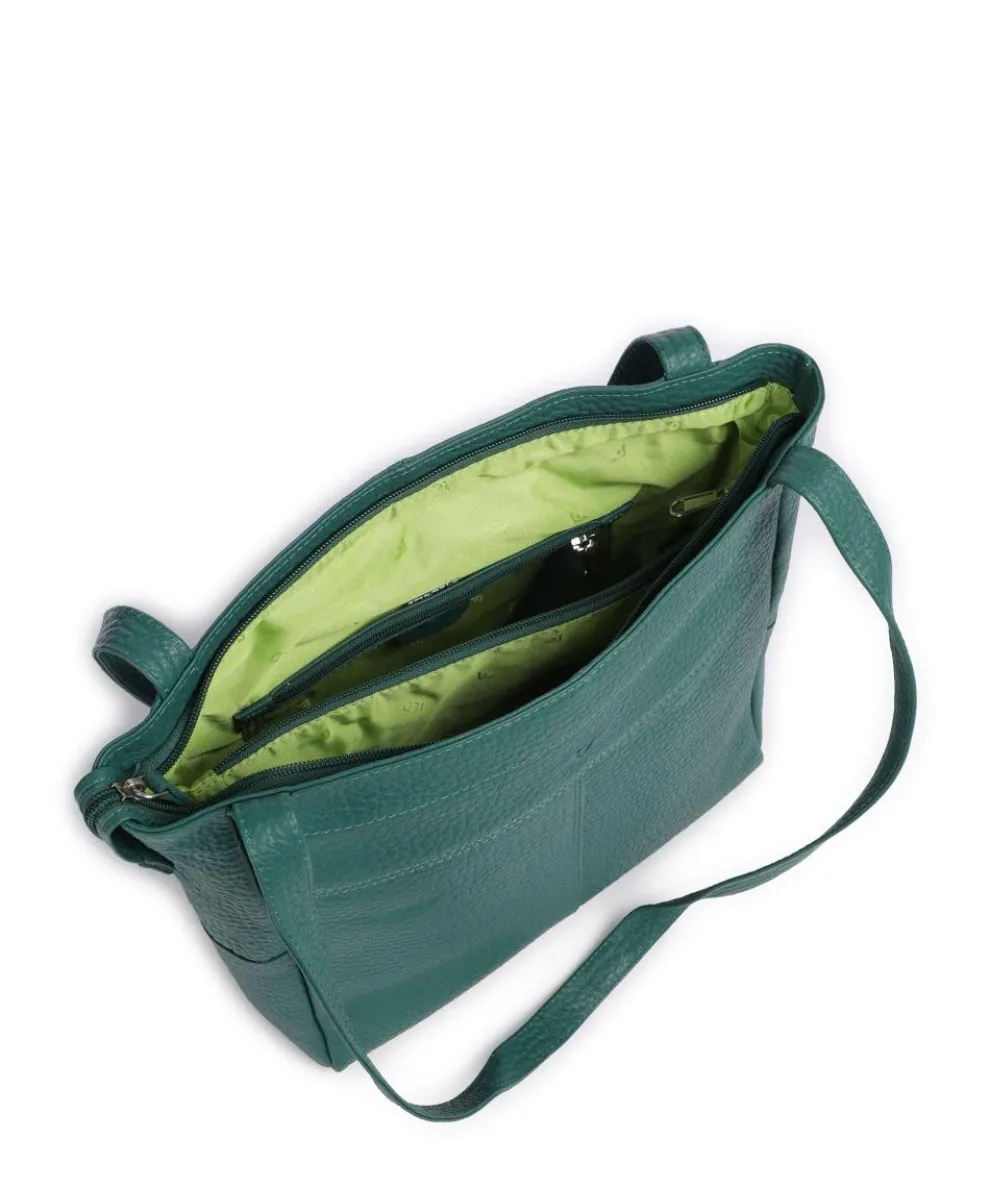 Hirsch Quila Shoulder bag grained leather green
