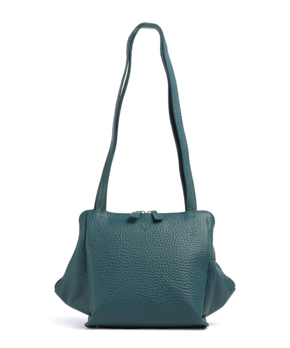 Hirsch Shoulder bag grained leather petrol