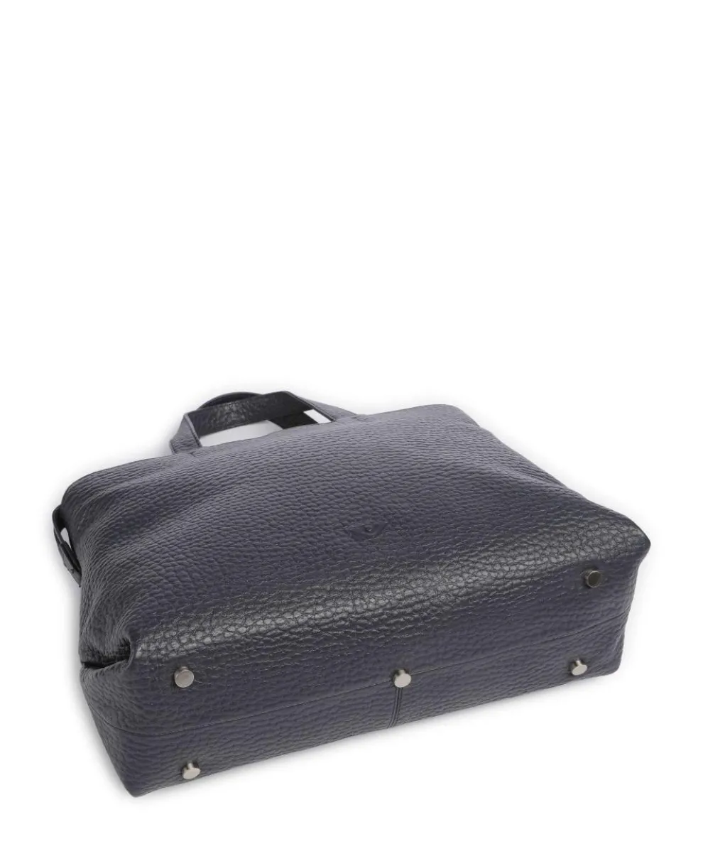 Hirsch Winona Handbag grained leather grey-blue